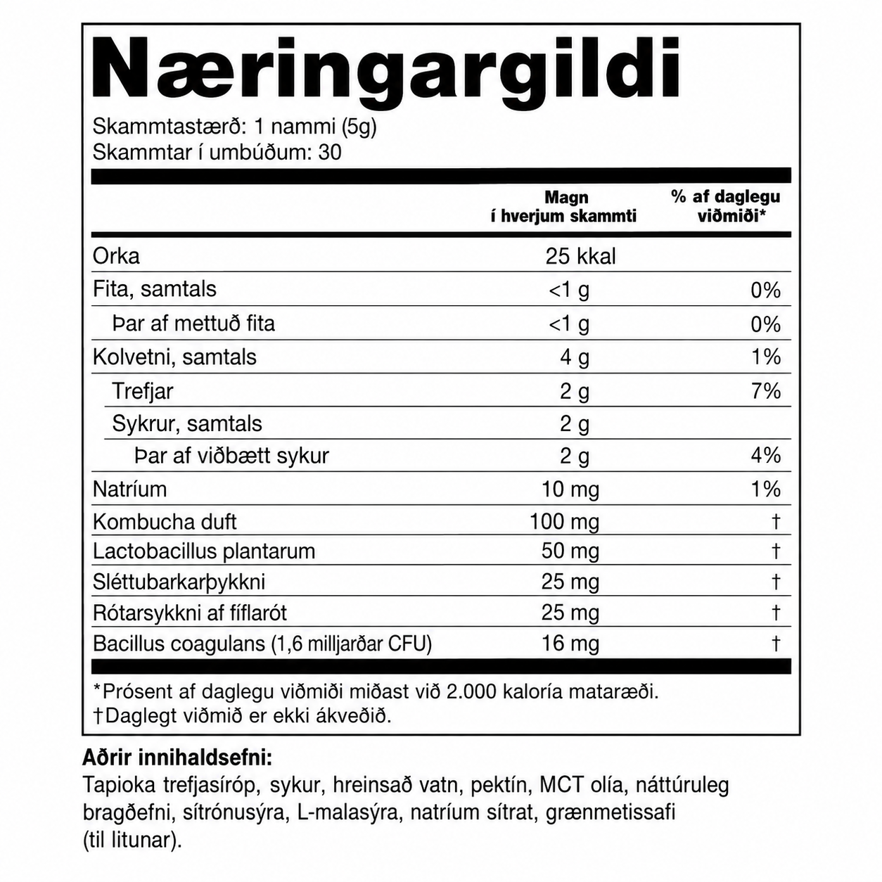 Próbiótískur kombúcha-gúmmí