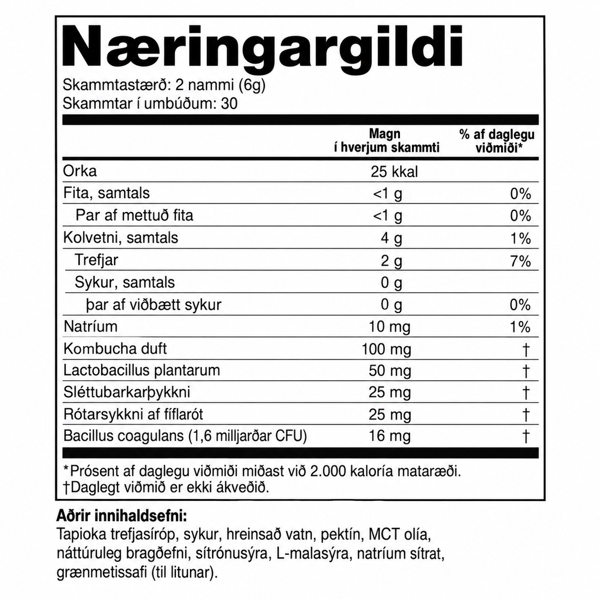 Próbiótískur kombúcha-gúmmí