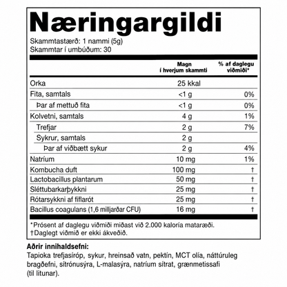 Próbiótískur kombúcha-gúmmí