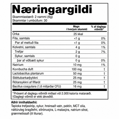 Próbiótískur kombúcha-gúmmí